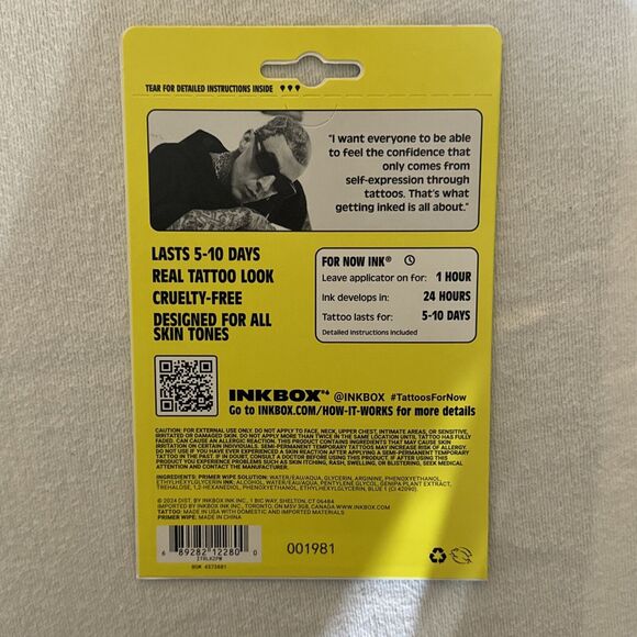 Inkbox Temporary Tattoos, Travis Barker, Heart Lock And Skull Key - Picture 4 of 5